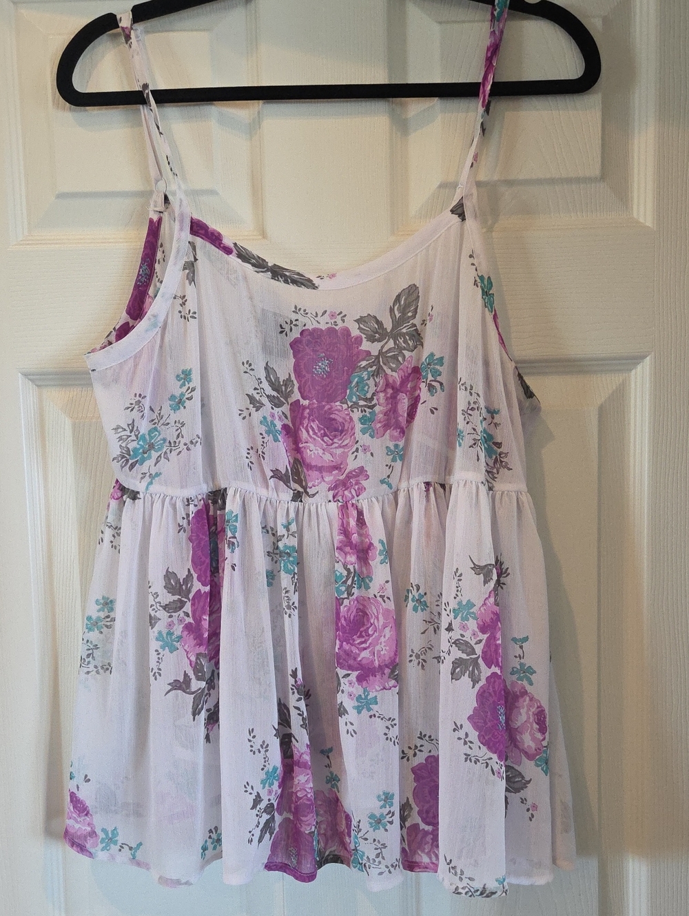 Torrid Purple Floral Georgette Babydoll Cami Sz 0